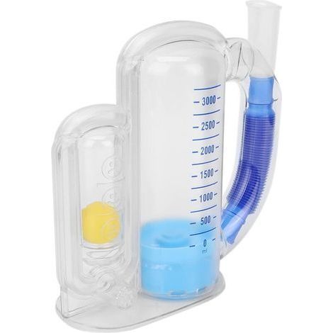 Spiromètre pulmonaire incitatif pour entraînement respiratoire – Capacité 3000 ml – Matériau PE ergonomique – Filtre anti-infection (1/5)