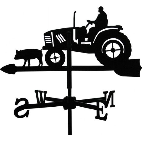 Girouette Fermier sur son Tracteur en fer forgé