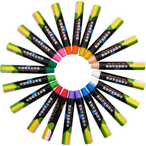 Craies à Base D'eau Facilement Effaçables sans Poussière 20 Matériau Polymère pour Tableau Noir Adaptées pour École Maternelle et Maison (1/5)