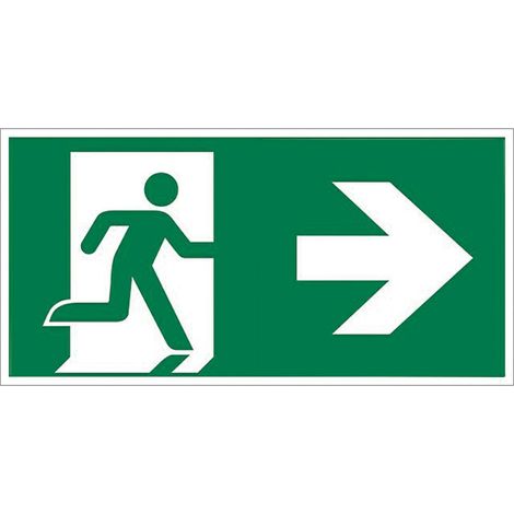 Adhesivo luminarias de emergencia flecha derecha 200x75mm (1/2)