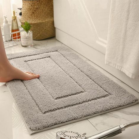 40 X 60 Cm Tapis De Salle De Bain Antidrapant Extra Pais - Gris Anthracite, Tapis De Salle De Bain En Microfibre Douce, Absorbante, Lavable En Mac (1/5)