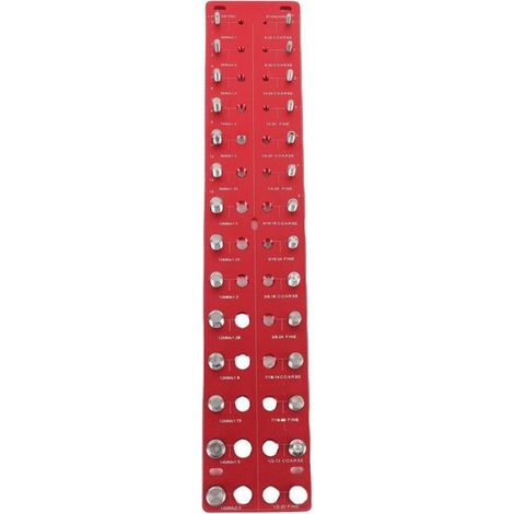Vérificateur de filetage - - Rouge - 12 mesures métriques - Compact et portable - Polyvalent (1/5)