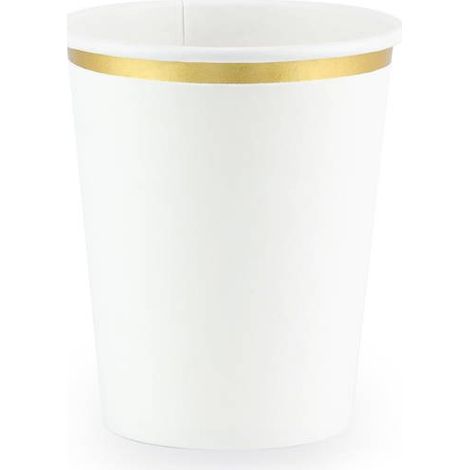 Tazze, bianche con bordo dorato, 260 ml UE (1/4)
