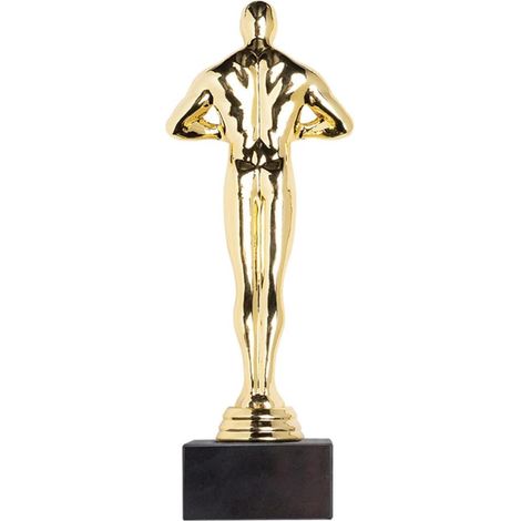 1 Trophée, Statue dorée, Base en marbre, Style or, Cadeau anniversaire, Fête des pères