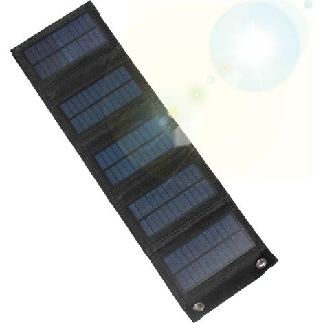 Faltbares 7,5-W-5-V-Solarladegerät mit USB-Anschluss, tragbar, wasserdicht und kompakt. Solarladegerät für Smartphones, Tablets, Laptops und andere Mobiltelefone. Ideal für Camping, Wandern und Reisen (1/5)
