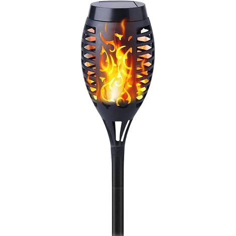 Paquete de 4 linternas solares de exterior con forma de llama (resistentes al agua IP65) (1/5)