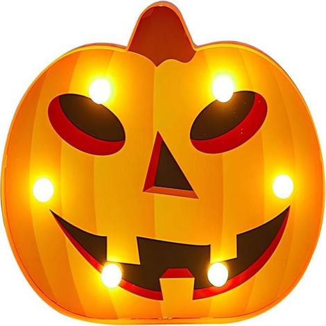 Lumières citrouille d'Halloween en néon LED - Décoration citrouille pour fête d'Halloween - Maison, chambre, bar, table - Veilleuse (1/5)