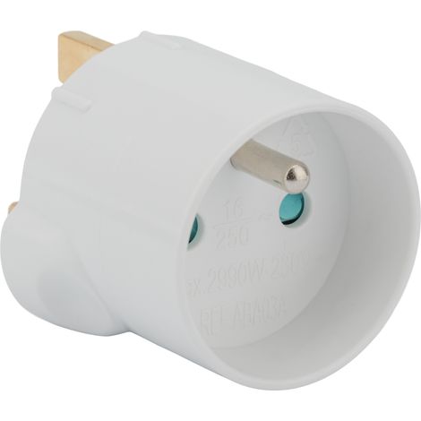 Zenitech – Adaptateur électrique femelle France – mâle Royaume-Uni avec fusible 13A – Tension 250V – Construction robuste