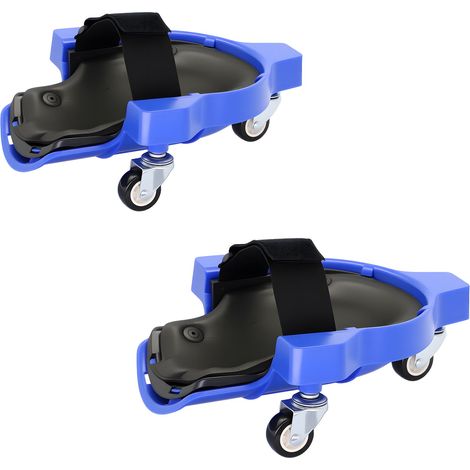 Relaxdays ginocchiere con rotelle, fino a 100 kg, protezione articolare, lavori a terra, 22 x 29,5 cm, blu