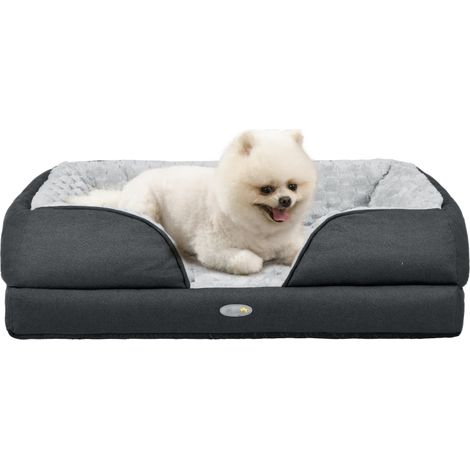 Calming Dog Bed Pet Mattress w/ Removable Cover, Anti-Slip Bottom, for Small Dogs, 70L x 50W x 18Hcm - Charcoal Grey (1/5)