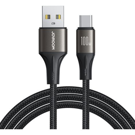 Joyroom Light-Speed Serie S-A25 USB-A/USB-C-Kabel 100 W 1,2 m – Schwarz (1/5)