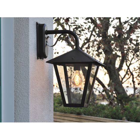 Hängende Wandleuchte BENU, E27, Aluminium schwarz, Höhe 43 cm (1/4)