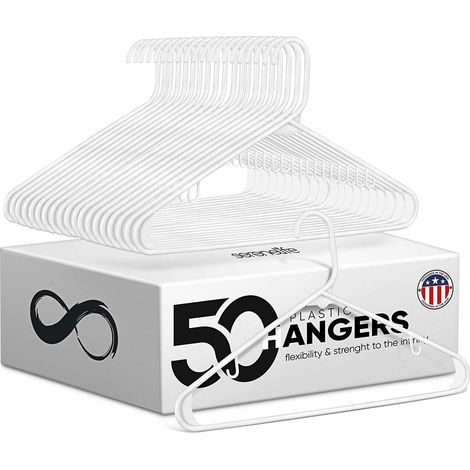SereneLife Scarpe in plastica standard bianche, salvaspazio, tubolari, resistenti, ideali per lavanderia/uso quotidiano, possono contenere fino a 2,5 kg. per cappotti, giacche, pantaloni (1/4)