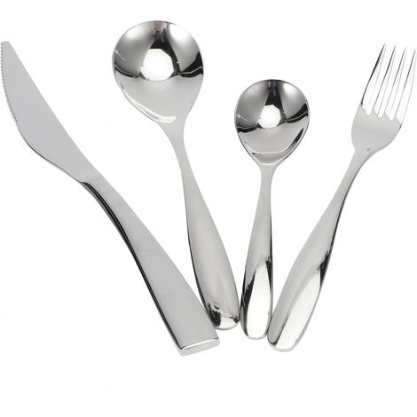 12-teiliges Besteckset aus Edelstahl 304 (Messer, Gabeln, Löffel) für 3 Personen, geeignet für Küche, Hotel und Restaurant. (1/5)