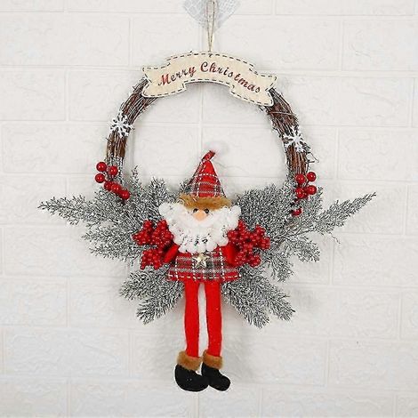 Couronne de Noël, guirlande, décorations de couronne de Noël, guirlande de fleurs de Noël (1/5)