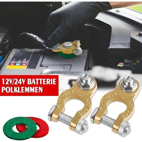 KLVGTIFS PU - 1 Paire Cosse Batterie Bornes 12V 24V de Batterie Connecteurs pour batterie de voiture - Bornes de raccordement universelles pour voiture, bateau, camping-car, caravane (1/5)