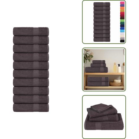 Badetücher 10 Stk. Anthrazit 100x150 cm 360 g/m² 100% Baumwolle - Badetuch - Badetücher - Duschtuch - Handtuch (1/5)