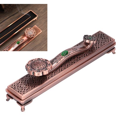 Ruyi Metall-Räucherstäbchenhalter, antiker Räuchergefäß für Zuhause, Büro oder Yoga, dekoratives Ornament, Purpurbronze (1/5)