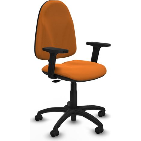Algarra CP similpiel naranja brazos 2D base poliamida ruedas engomadas 50mm