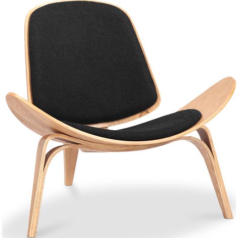 Fauteuil design - Fauteuil scandinave - Revêtement en tissu - Lucy Noir