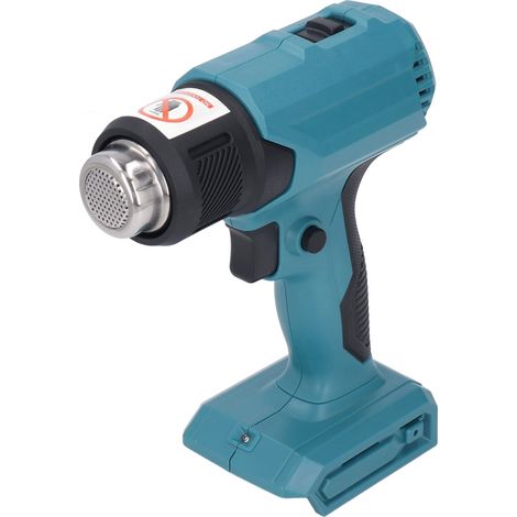 Pistolet à air chaud rechargeable lithium-ion à trois niveaux de température réglable, brûleur de film thermorétractable portable haute puissance, modèle Makita, bleu. (1/5)