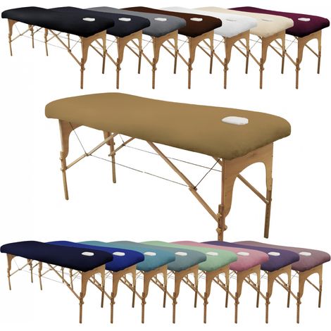 Drap housse de protection en éponge pour table de massage - Marron clair - Vivezen