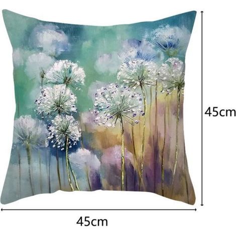 Housse De Coussin - 45x45 Cm - Motif Plantes Vertes Et Dorées - Pour Canapé Salon - Lot De 4 (1/4)