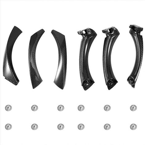 Juego de manijas de puerta de repuesto para vehículos con volante a la derecha (RHD) con diseño de fibra de carbono. (1/5)