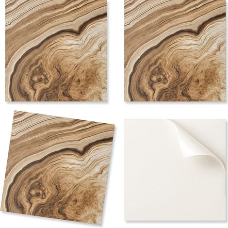 Juego de baldosas de vinilo con estampado de madera natural, 4x50x50 cm.