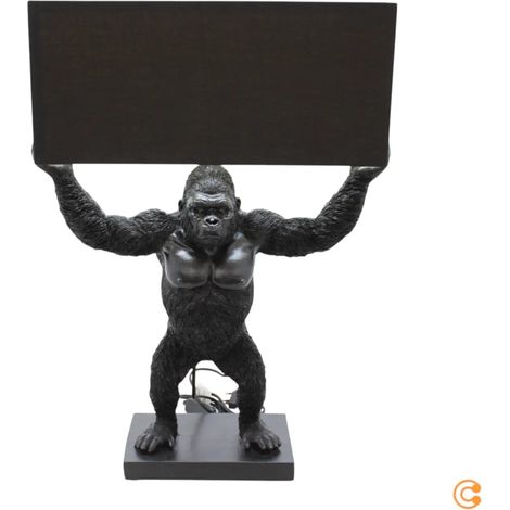 [NEUWERTIG] B-Ware Kare Animal King Kong Tischlampe Schreibtischlampe Tischleuchte Mit Textilschirm