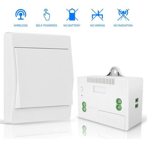 Système d'interrupteur sans fil, sans pile, interrupteur mural sans fil, récepteur sans fil, interrupteur lumineux (1/5)