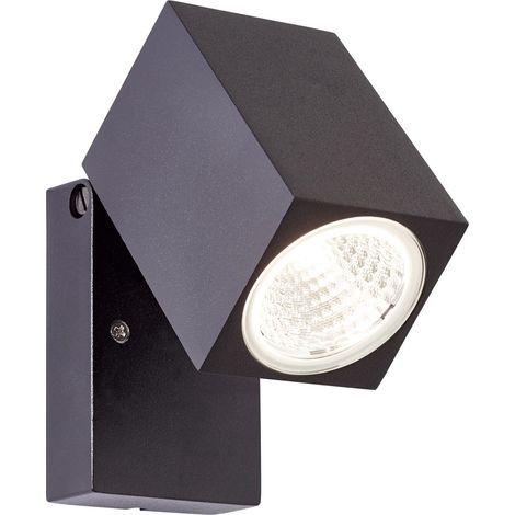 BRILLIANT Burk LED Außenwandstrahler schwarz  1x LED integriert, 6W LED integriert, (Lichtstrom: 600lm, Lichtfarbe: 3000K)