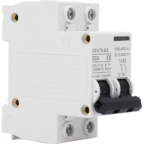 Disjoncteur miniature 2P Montage sur rail DIN Disjoncteur pour système solaire DC12400V AC90400V 32A (1/5)