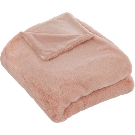 Plaid in Pelzoptik rosa 125X150cm - Atmosphera créateur d'intérieur