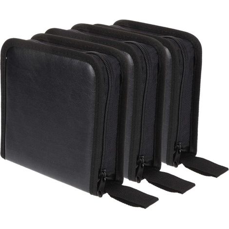 Organisateur CD - Boîtier de Stockage pour Disques Compact - Noir - 16 x 15,5 x 4,5 cm - Lot de 3 (1/4)