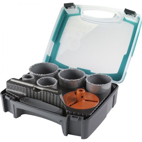 Wolfcraft Lochsägen-Koffer Ø 33 - 83 mm Hartmetall Sägeblätter & Sägehilfen (1/5)