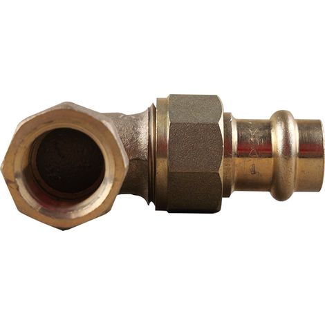 Coude union Femelle-Femelle Ø15 x 1/2" (15/21) laiton à sertir et visser (1/3)