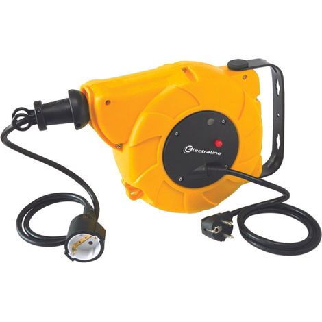 AVVOLGICAVO ELETTRICO AUTOMATICO FISSAGGIO A PARETE  prolunga mt.8 + cavo mt.2 H05VVF sezione 3G1,5