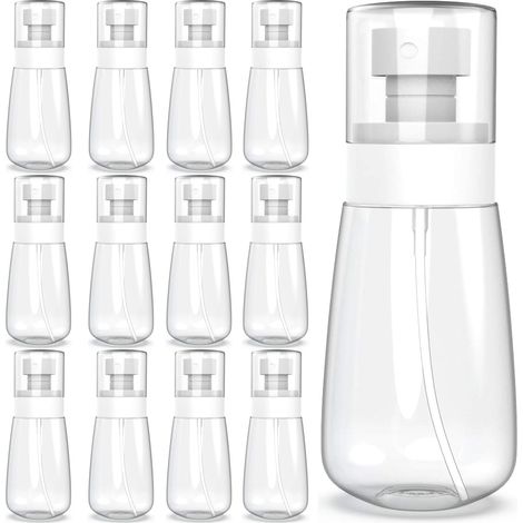 12 flaconi spray da 100 ml, flaconi spray fini, a prova di perdite, mini flaconi spray sottovuoto, ricaricabili, per profumi, cura della pelle, trucco, tonico (bianchi)