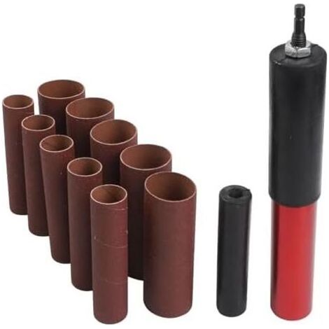Kit de ponçage en caoutchouc pour ponceuse à broche, 2 manchons abrasifs avec mandrin bois, métal, plastique, verre, pierre - (1/4)