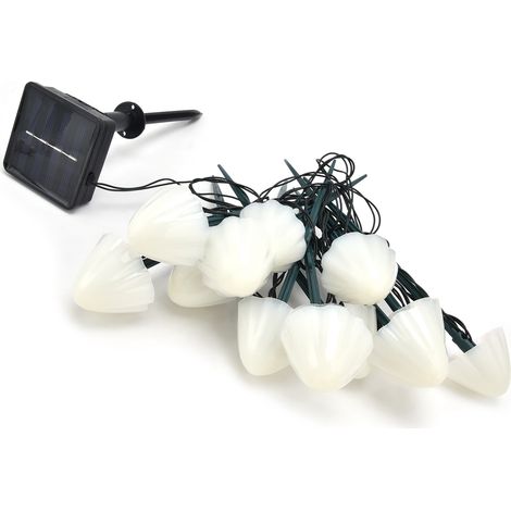 Guirlande lumineuse solaire en forme de champignon, étanche, décorative, avec 12 LED et 2 modes d'éclairage (1/5)