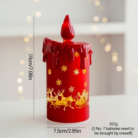 Verre Bougie Décoratif Arbre De Noël - Lumineux Sans Flamme - Pour Intérieur Salon Chambre - Lot De 1 (1/5)