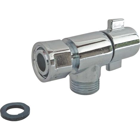 Robinet de WC 1/4 de tour équerre Design chromé M12/17 - Ecrou Prisonnier 12/17 (1/2)