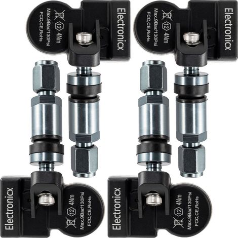 4x RDKS Sensoren Metall Gunmetal - Mazda CX-7 2009-2012 - Reifendrucksensor TPMS Set