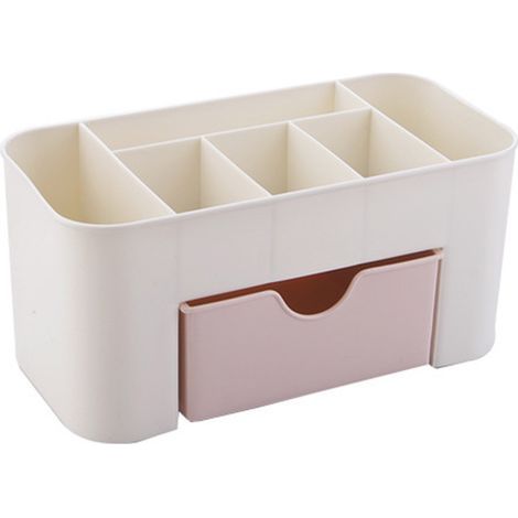 Organisateur de cosmétiques de table, boîte de rangement de bijoux en plastique spacieuse avec tiroir pour coiffeuse salle de bains (1/5)