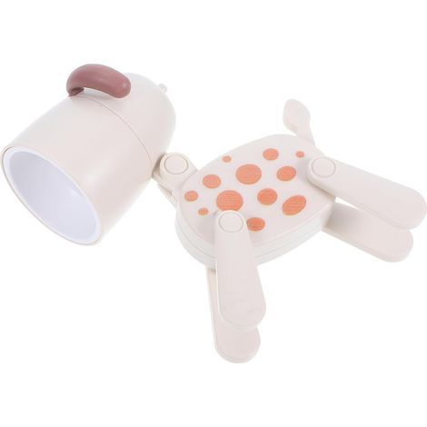 Veilleuse LED Mini Chien Pliable Oreilles, Lampe de Table Beige (1/5)