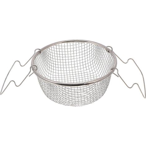 Stück Frittierkorb, Frittierkorb, Küchen-Frittierkorb aus Edelstahl (Silber)-18x18cm-Silver (1/2)