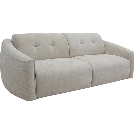 Divano letto 3 posti express in tessuto testurizzato beige Letto 140 cm Materasso 13 cm memory foam - ASUFA (1/5)