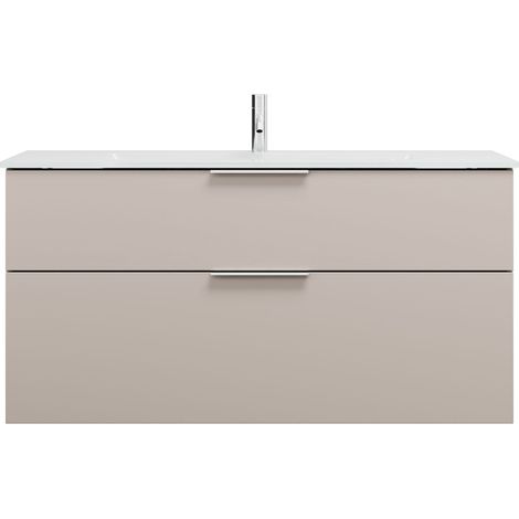 burgbad Eqio lavabo en verre avec meuble sous-lavabo, largeur (1/2)