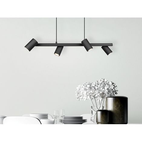 LED Balkenpendelleuchte 4-flammig in Schwarz, Breite 80cm (1/5)